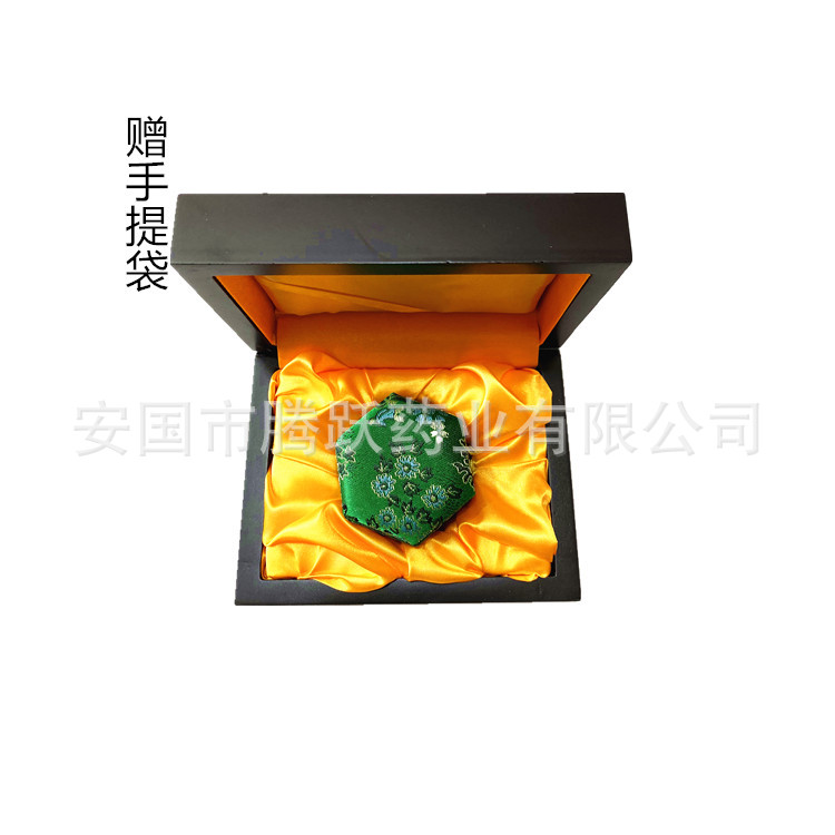Wooden Hexagonal Gift Box with Brocade Lining and Handle Bag for Jewelry and Keepsake Packaging key features
