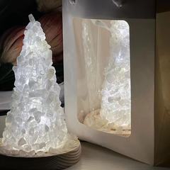 冰山蝴蝶水晶小夜燈手工diy創意材料包氛圍臥室發光擺件送女友