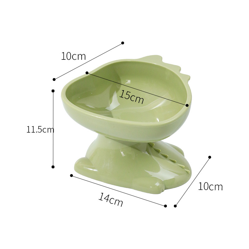 Pet Bowl gato tazón perro tazón oblicuo boca alta pie cuero Taobao original Hungry Dragon goblet tazón de plástico suministros para mascotas al por mayor