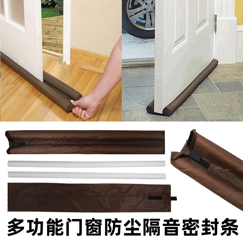 Door Gap Dust Barrier, Door Stopper, Doorway Cleaning Strip, Door Barrier, Taffeta + Pearl Rod