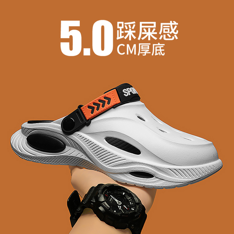 Zapatos de hombre 2025 verano nuevo estilo de los hombres zapatos con agujeros de boutique de dos desgaste fondo grueso al aire libre arena resistente al desgaste sandalias y zapatillas Baotou