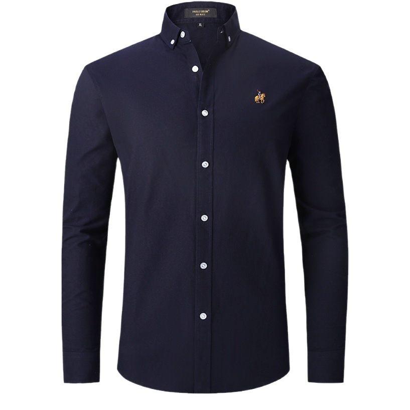 Amazon otoño nueva camisa oxford de algodón puro de los hombres de algodón de manga larga de tamaño Europeo de negocios casual transfronteriza ropa de los hombres