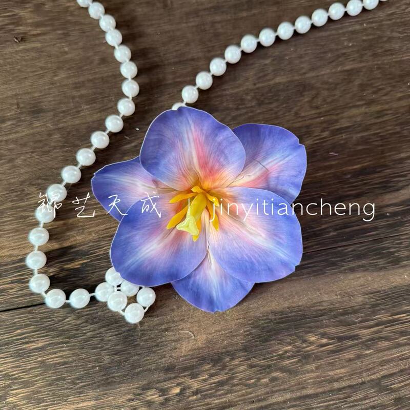 3d打印郁金香花头手感保湿仿真花 假花花环簪花发饰diy头饰鸭嘴夹|undefined