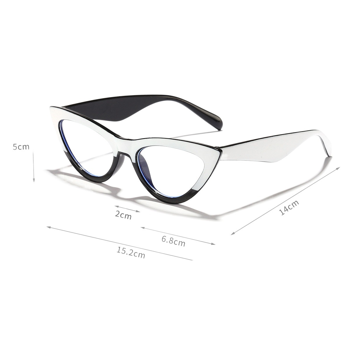 2024 nuevo europeo y americano retro ojo de gato contraste color anti-azul gafas de luz moda de las mujeres todo-fósforo miopía gafas de Marco