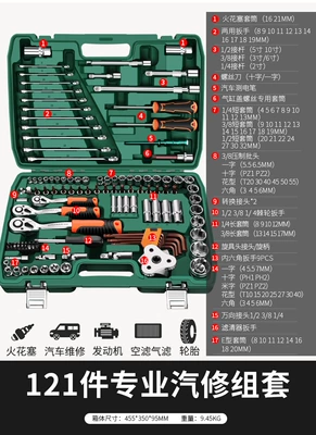 Socket Wrench Sleeve Car — Sheet Metal Spray Repair - upgraded-72-tooth-curved-handle-auto-repair-121-piece-set