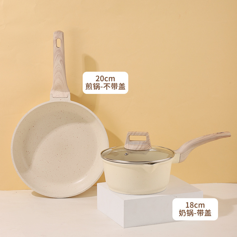 クロスボーダー家庭用麦飯石鍋セット鍋フライパン炒め鍋プレゼント鍋4点セット鍋卸売り|undefined