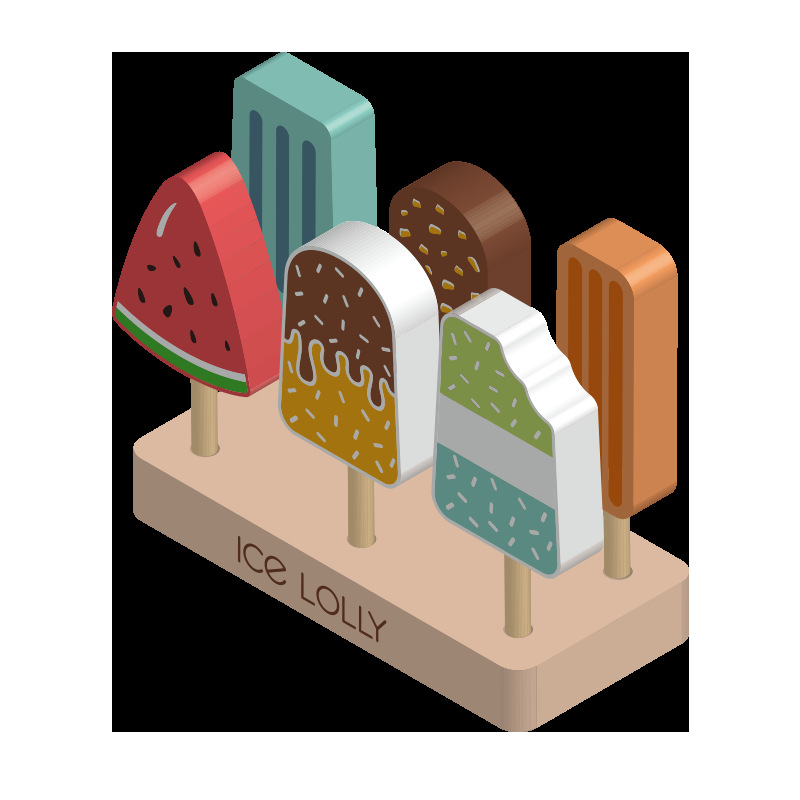 De los niños de madera simulación diversión helado paleta bloques construcción casa juego cocina bebé juego juguetes al por mayor