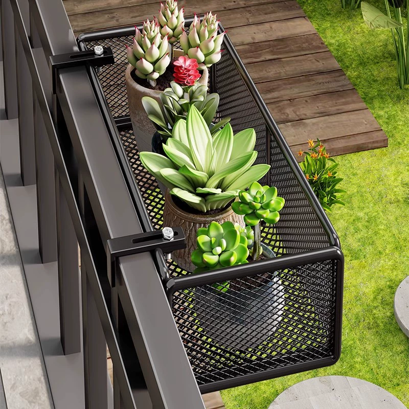 Балконная цветочная стойка на подоконник, стеллаж для хранения, железная подвесная оконная перила, подвесная стойка для цветочного горшка, домашняя бытовая стойка для суккулентов