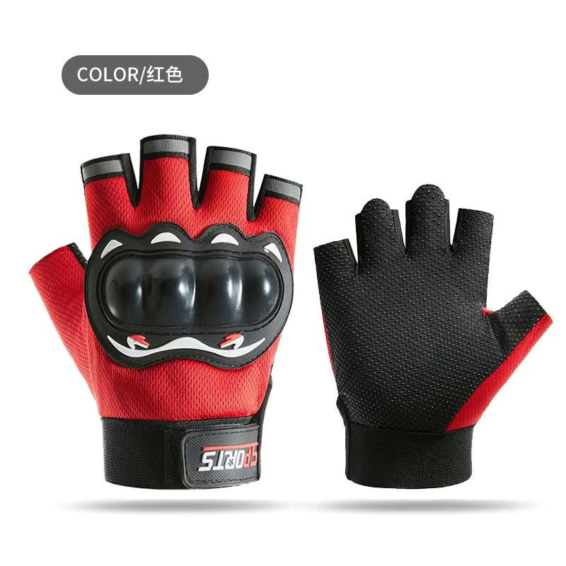 Guantes tácticos de lucha de medio dedo para hombres con cojín de cáscara dura antideslizante equipo de ejercicios físicos de motocicleta de medio corte