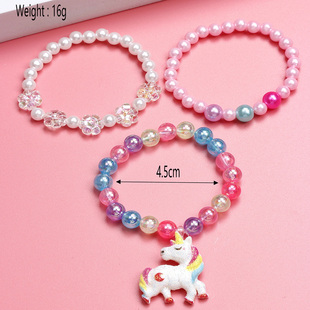Cute Unicorn Plastic Beaded Bracelets
