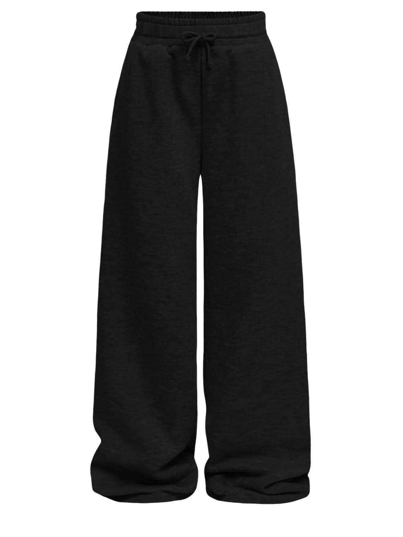 New Foreign Trade Cross-border Wide-leg Loose Solid Color Simple Lace-up Comfortable European And American Style_ecoleips.com