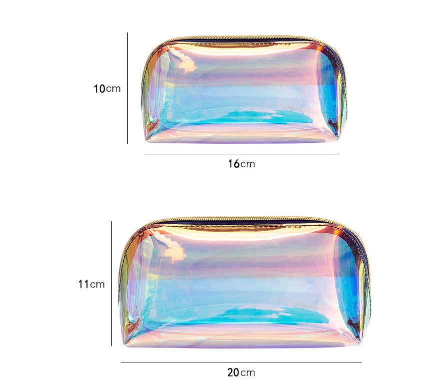 Thickening Colorful Laser Semi-circular Fog Light Cosmetic Bag Wholesale Nihaojewelry display picture 1