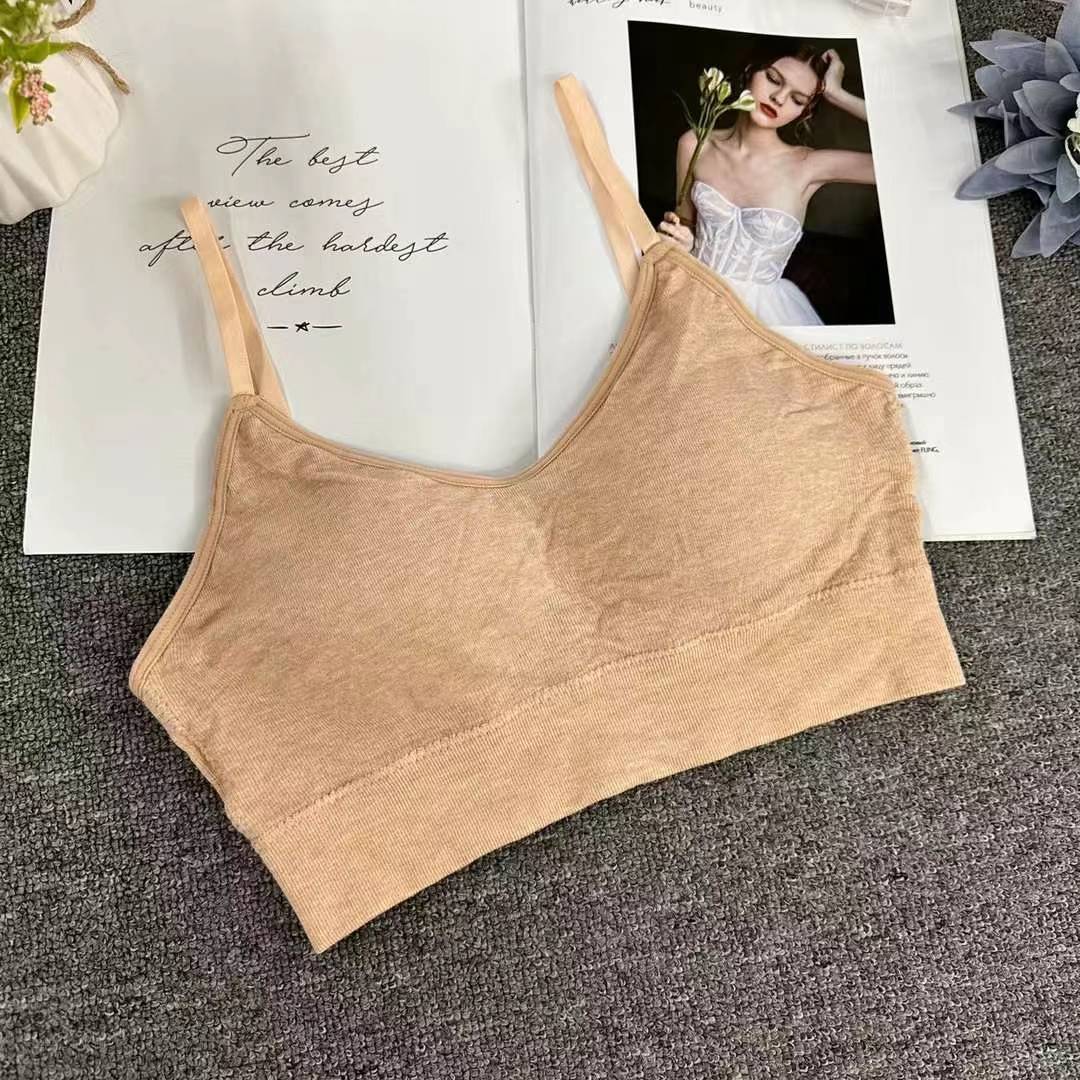 Nueva taza fija sin costuras hermosa espalda sin anillo de acero ropa interior chaleco chaleco cómodo ropa interior damas base sostén al por mayor