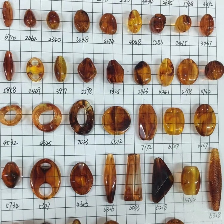 Acrylic Beads Amber Jewelry Accessories Round Beads Five-Pointed Star Tortoise Shell Circle Beads Special-Shaped Beads Two-Color Beads Oval Beads