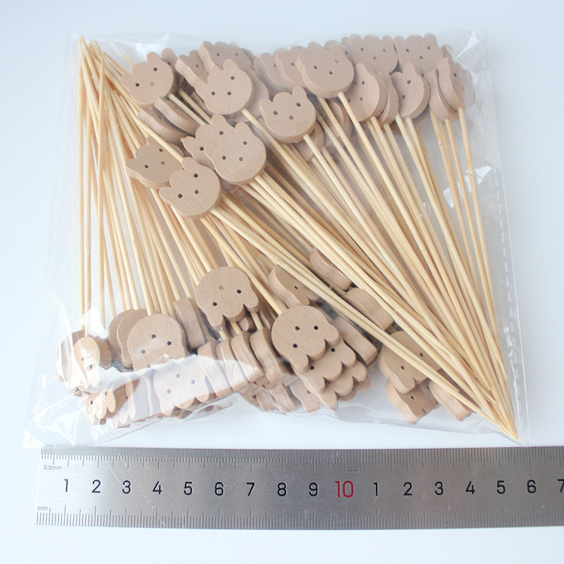 Cabeza de panda de troncos 100 piezas/paquete de palillos de frutas desechables tenedor de frutas sándwich con palillos de frutas artísticos Amazon