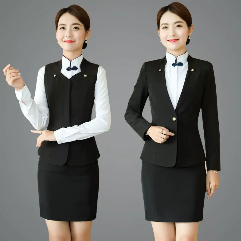 Жилет, комплект, классическая костюмная jaket для работы, китайский стиль