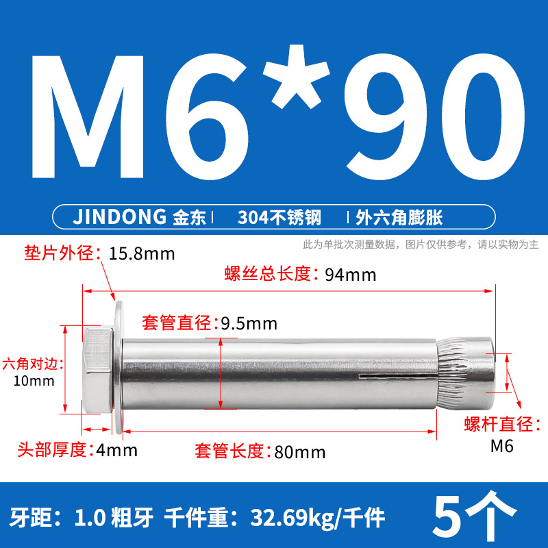 Анкерный болт All Directions M6*90 шестигранный