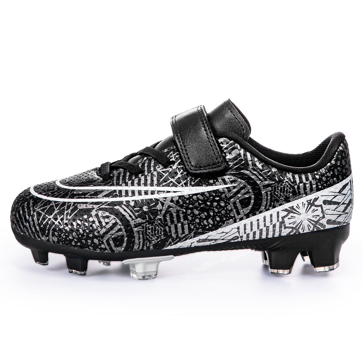 Zapatos de fútbol para niños con velcro bajo nuevo tipo de zapatos de entrenamiento transfronterizos de entrenamiento profesional de estudiantes de fútbol con clavos largos