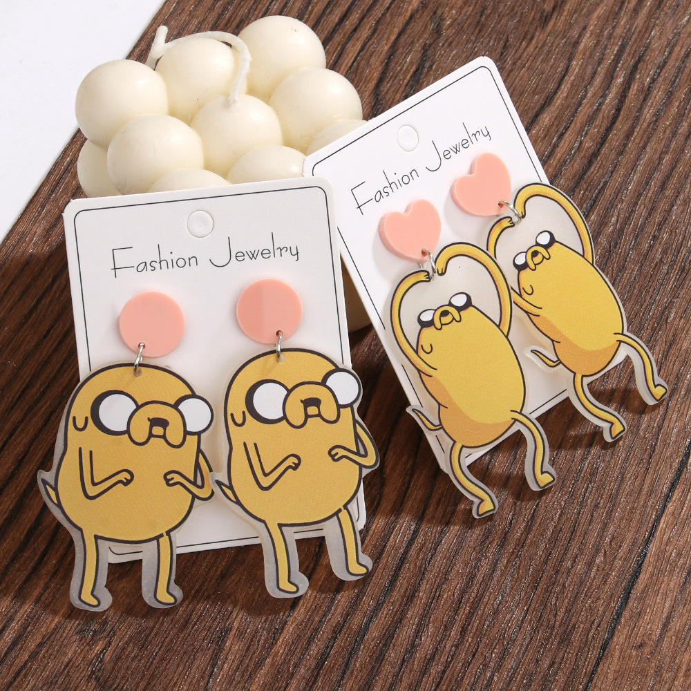 Cartoon Character Pattern 1 Pair Cartoon Style Sweet Cartoon Character Arylic Drop Earrings