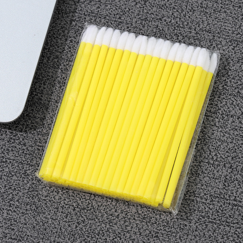 Pinceles flocados para labial 50 piezas de plástico y nylon con mango corto para maquillaje de labios image 12