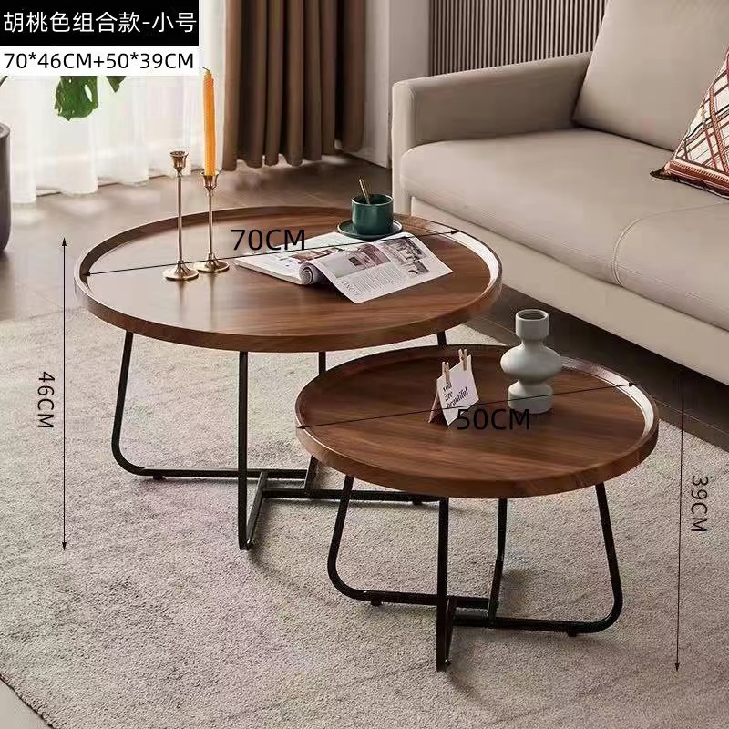 北欧茶几客厅家用边几小户型现代简约创意圆形实木铁艺网红桌子|undefined