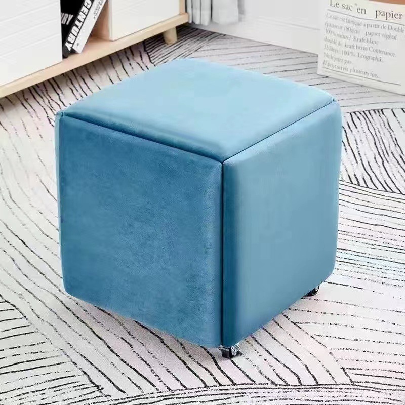Nórdico multifuncional taburete de sofá Rubik 5 en 1 taburete bajo taburete de cambio de zapatos casero taburete red taburete de mesa de té sala de estar