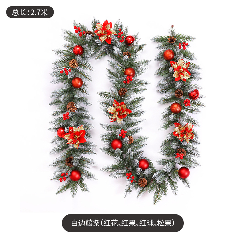 Transfronterizo de Navidad ratán PVC decoración de Navidad ratán hotel centro comercial bar puerta colgante decoración de Navidad cifrado de ratán