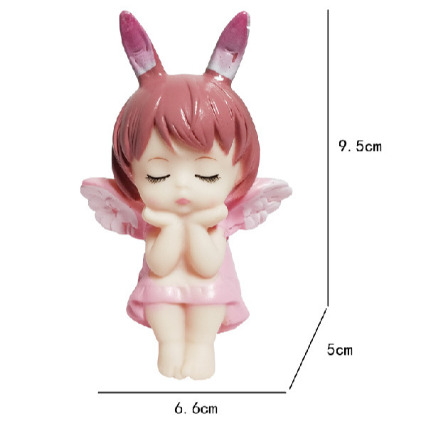 Cross-Border Simple Annie Wings Girl Car Interior Motorcycle Decoration Cake Ornaments Archaeological Excavation Toys Angel