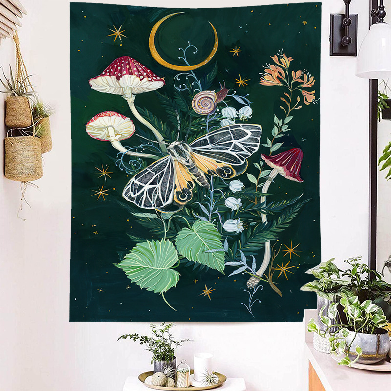 Pilz 2022 Hängendes Tuch Wandbehang Tuch ins Wandbehang Dekoration Schlafzimmer Hintergrund Tuch Pflanze-H_voghion.com