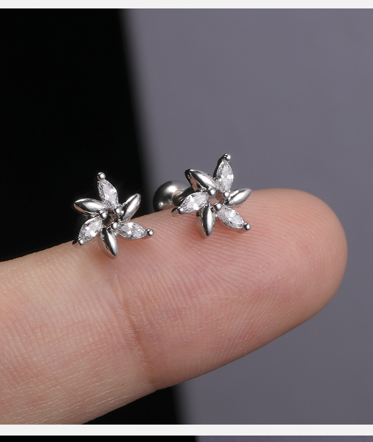2021 New High-Grade Ear Bone Nail Micro-Set Earring Ins Net Red Joker Earrings Exquisite Earrings Wholesale detail image 8