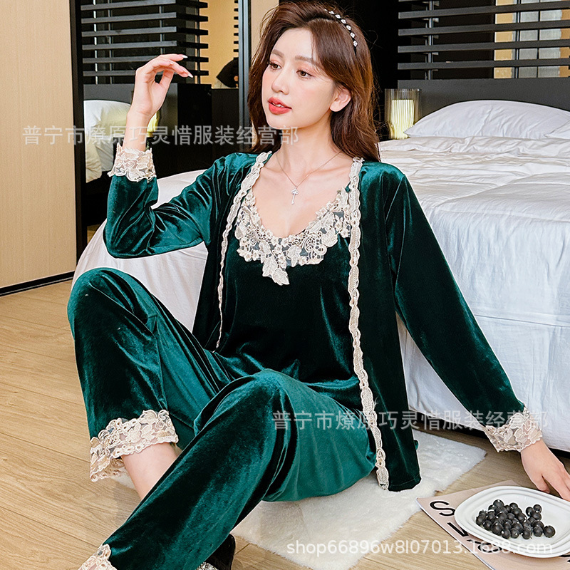 zd-7799#green three-piece set