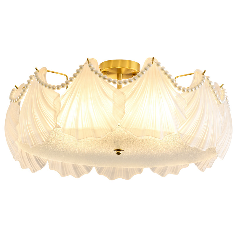 Gran vista jardín lámpara de dormitorio led lámpara de techo lujosa francesa lámpara de cristal moderna y simple lámpara de dormitorio principal 413L