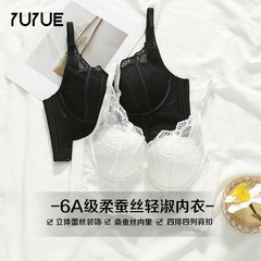 Elegance French Bra for Women, Lace Edge Bra with Mulberry Silk, Wire-Free Bralette, Lightweight, Comfortable, Seamless Bra