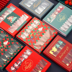 跨境聖誕勺叉套裝水果叉ins創意禮品餐具聖誕甜品勺咖啡勺套裝