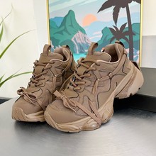 欧洲站真皮女鞋2024新款欧货时尚厚底松糕鞋系带休闲老爹鞋运动鞋