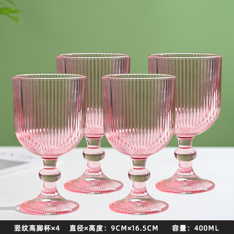 Color retro europeo vertical esferas de vidrio tazas de champán tazas de vino tinto tazas de agua tazas de helado