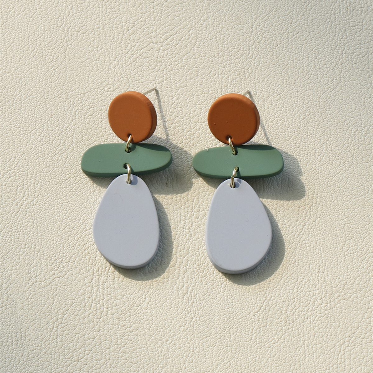 Heart Shape, Flower Pattern 1 Pair Cute Simple Style Heart Shape Flower Soft Clay Women's Drop Earrings