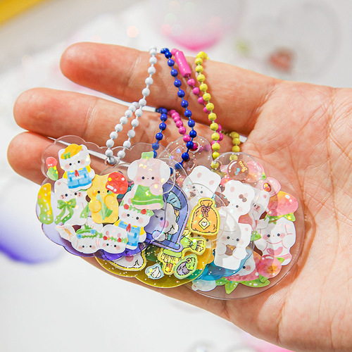 insgu chuck diy handmade transparent gradient glitter love acrylic sheet small disc disc decorative pendant