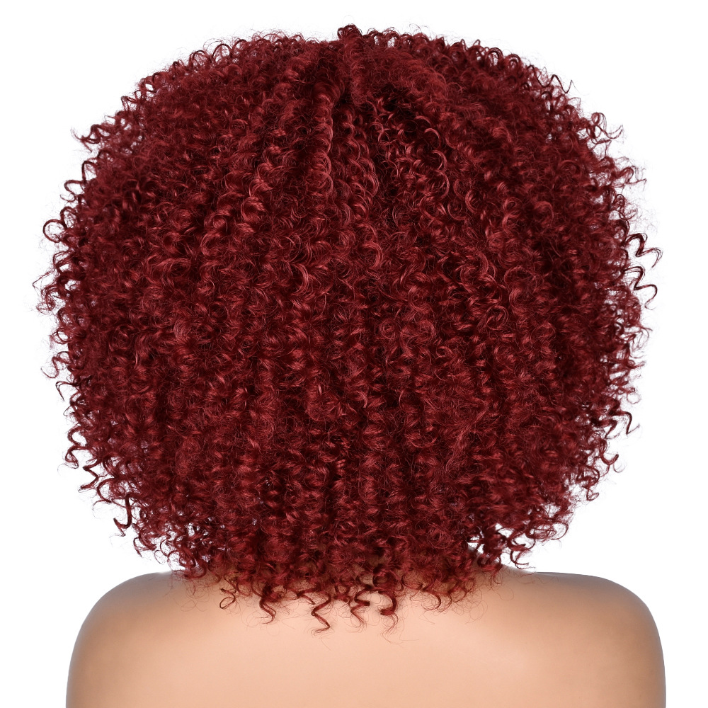 Parrucca sintetica afro corta per donna stile africano_voghion.com