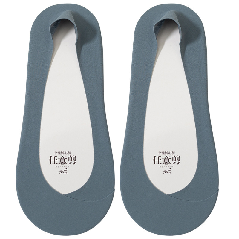 Calcetines Zhuji Calcetines de barco antideslizantes para mujer Calcetines de invisibilidad de fondo de algodón antibacteriano transpirable de primavera y verano para mujer Calcetines de mujer