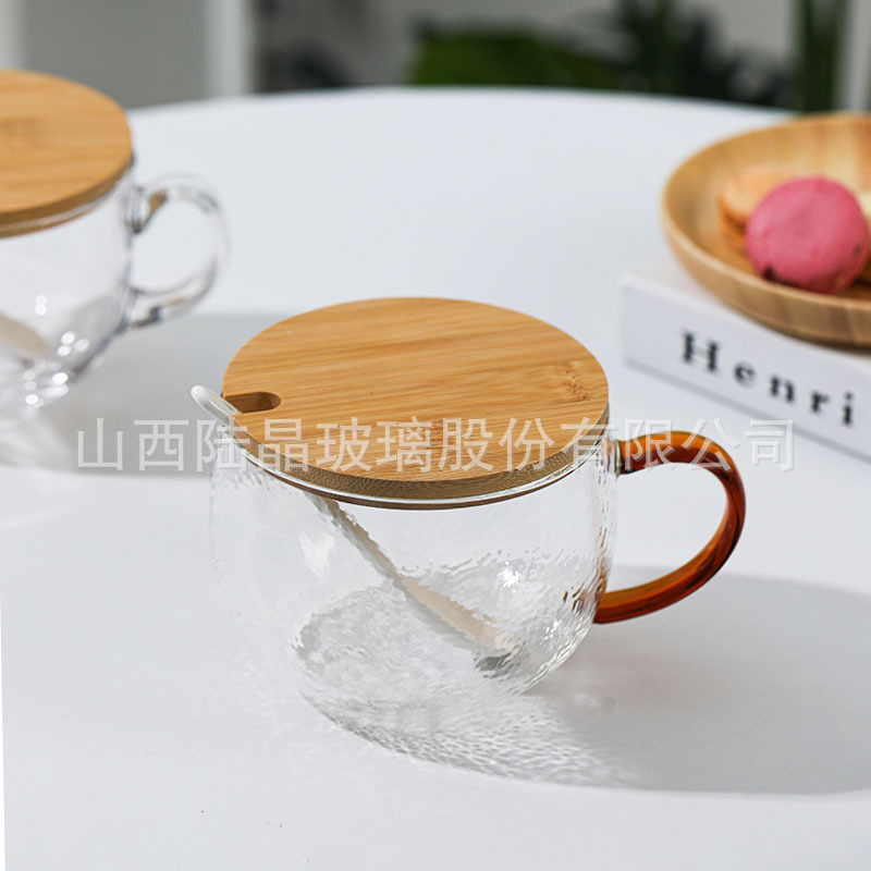 Taza de gran capacidad de avena taza de desayuno casera de leche femenina con cuchara cubierta taza de agua con taza de café