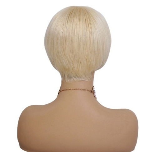Europa y los Estados Unidos exportan pelucas corta para mujeres 613 # Qian Liuhai cabello corto recto para mujeres cabello humano completo cubierta de pelo
