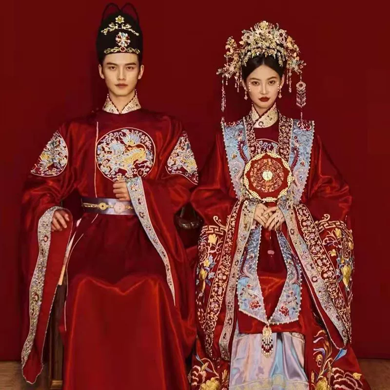 Ming Hanfu свадебная одежда 2022 новый подлинный набор пар полный набор Fengguanxiayu свадебное китайское свадебное платье