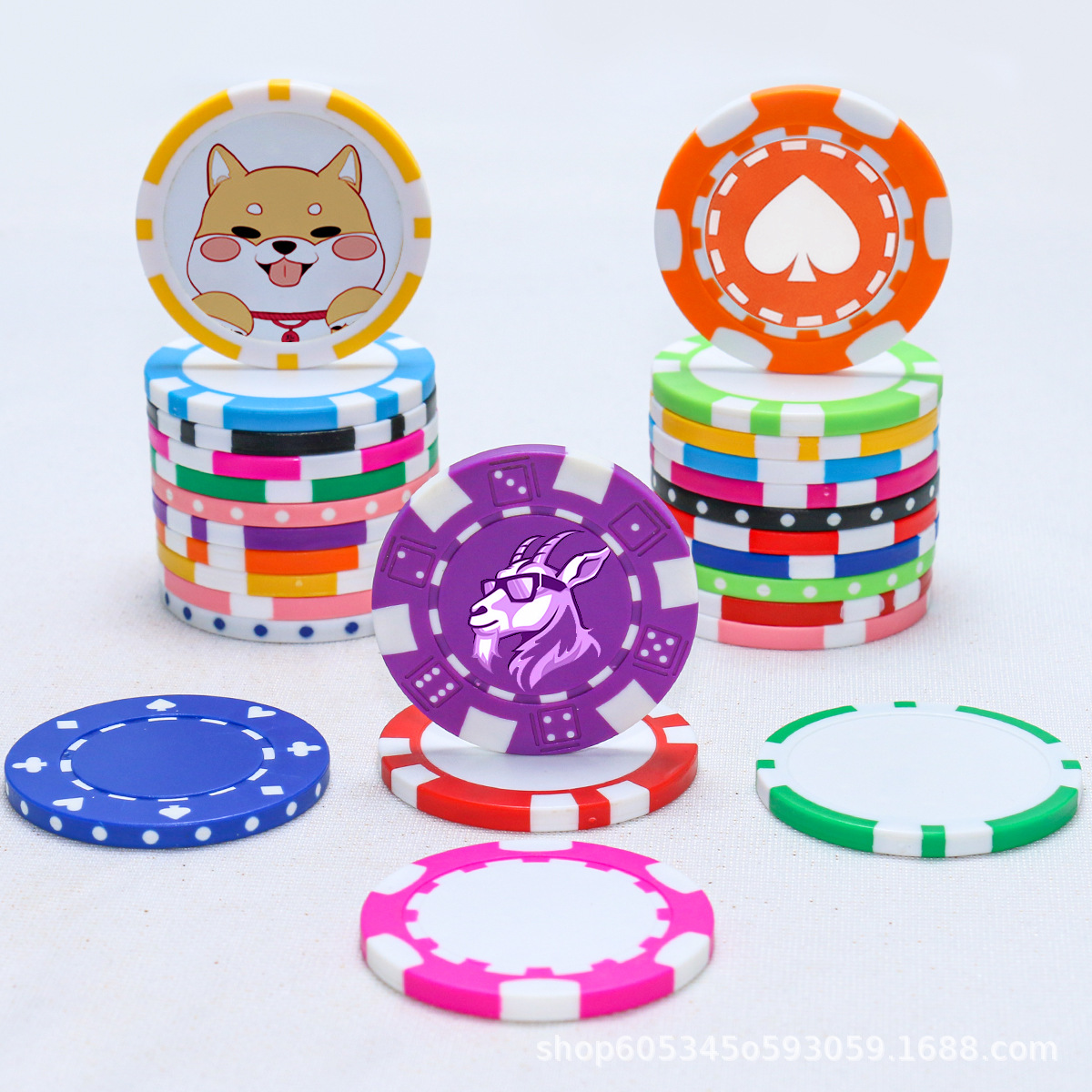 Customized Chips Substitute Clay Chips with Iron Core Weights, Custom-Made Student Points Tokens, Custom Mahjong and Card Game Tokens