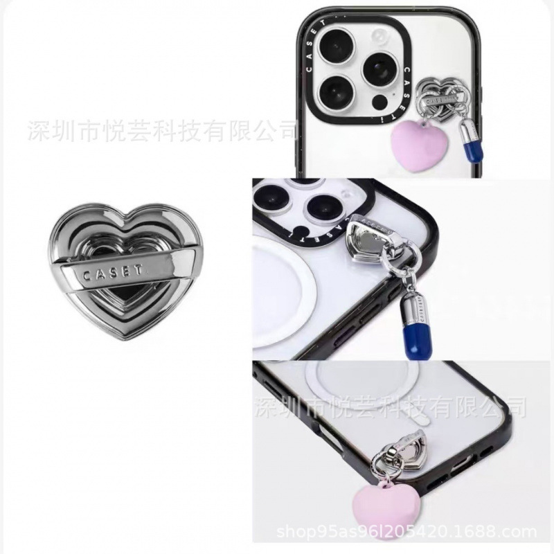 【短挂链】case新品童趣短链子嘭嘭爱心吊坠彩色适用于苹果手机壳|undefined