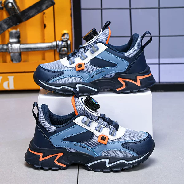 839 Kidsren's Rotating Button Outdoor Shoes, Sports Shoes, Mesh Casual Hiking and Running Shoes, Spring & Fall Low-Top Trendy Kidsren's Shoes