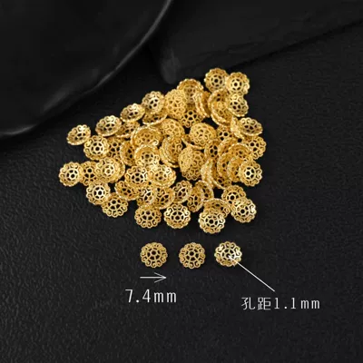 Zərgərlik ara hissələri — with 24K Gold Personalized Spacer - semi-circular-snowflake-hollow-flower-receptacle-about-5-piecesg