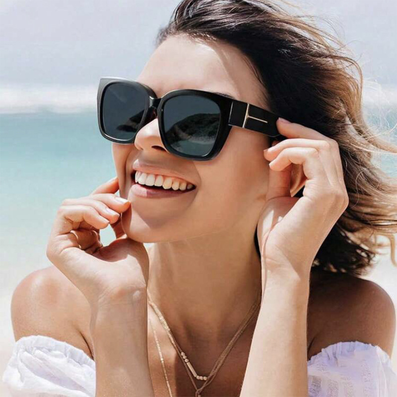 Gradient Polarized Sunglasses For Women Large Square Frame Sport_voghion.com