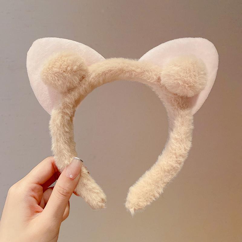 Lavarse la cara cinturón de cabello lindos de peluche para la mujer lavado y máscara especial de agujeros de cabello cinturón de cabello brazalete