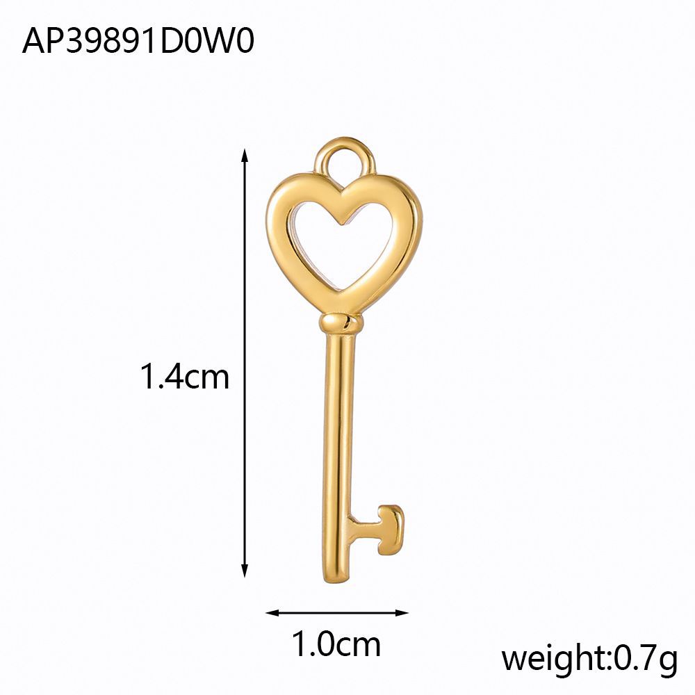 1g Weight Pendant Jewelry Making Type DIY Ornament Accessories Classification 1 Piece Quantity 304 Stainless Steel Material Key Pattern All Seasons Season Inlay Design Vacation, Classic Style Style 1 Piece 304 Stainless Steel Key Pendant 2